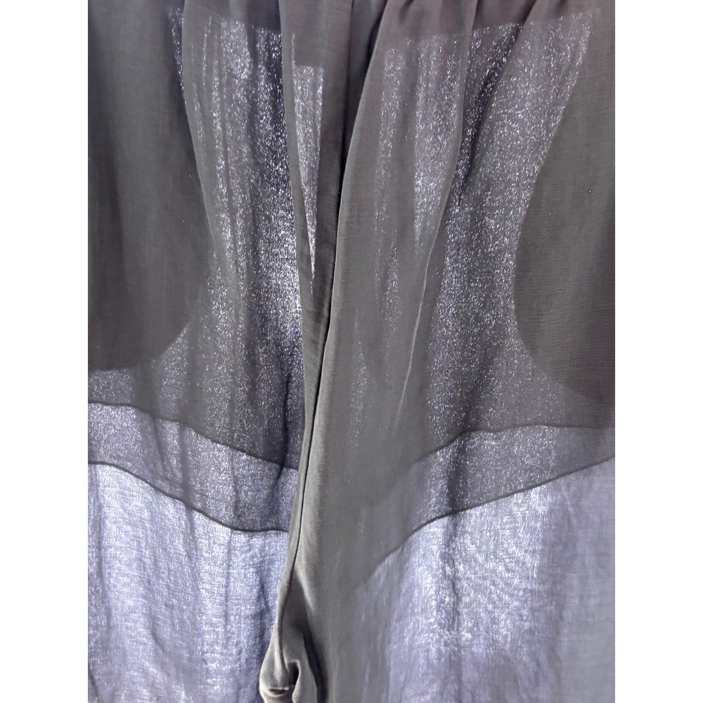 KristenseN DU NORD Wide Leg Pants Grey Designer Size 4 L XL‎ Silk Linen Luxury - Picture 6 of 9